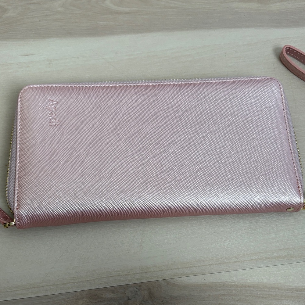 Pink Women's Zip-Around Wallet travel document safe nwot
